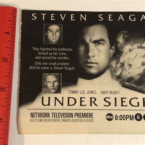 Under Siege Print Ad Steven Seagal Tommy Lee Jones Gary Busey Erika