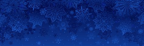 Blue Christmas Banner With Snowflakes Merry Christmas And Happy New Year Greeting Banner