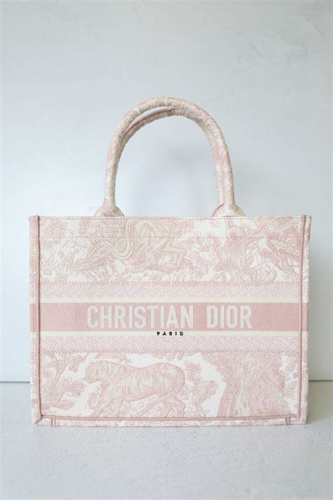 Christian Dior Book Tote Medium Pink Toile De Jouy Preowned In Dustbag Wa001 Julia Rose