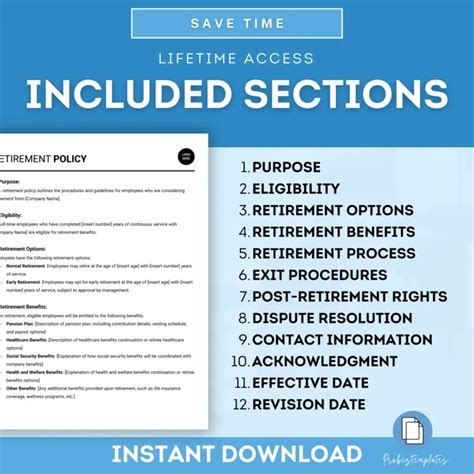 Retirement Policy Template Probiztemplates