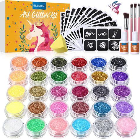 Kit Tatouage Paillettes Bledras Enfant Couleurs Pochoir