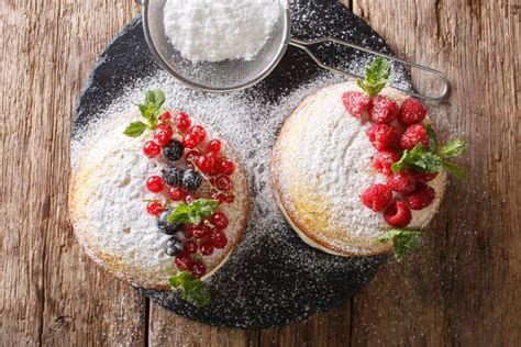 Naked Victoria Sponge Cake With Whipped Cream And Sugared Flowers Stock Image Image Of Fresh