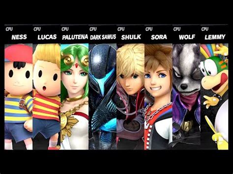 Ness Vs Lucas Vs Palutena Vs Dark Samus Vs Shulk Vs Sora Vs Wolf Vs