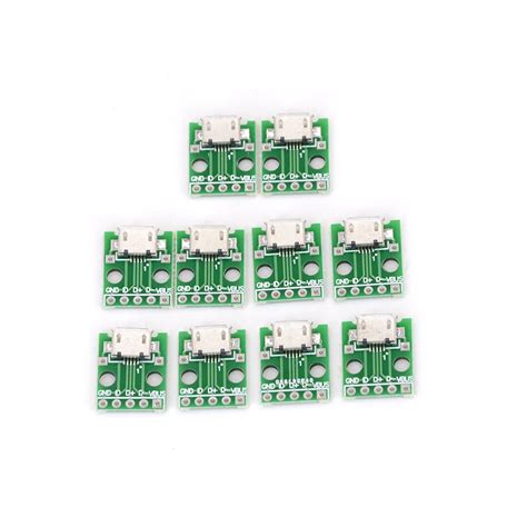 10pcs Micro Usb To Dip Adapter 5pin Female Connector B Type Pcb Converter In Connectors From