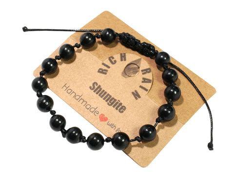 Shungite Stones Shungite Bracelet For Men Women Shungite Beads Etsy