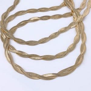 Herringbone Necklace Braided Gold Herringbone Choker Gold Filled