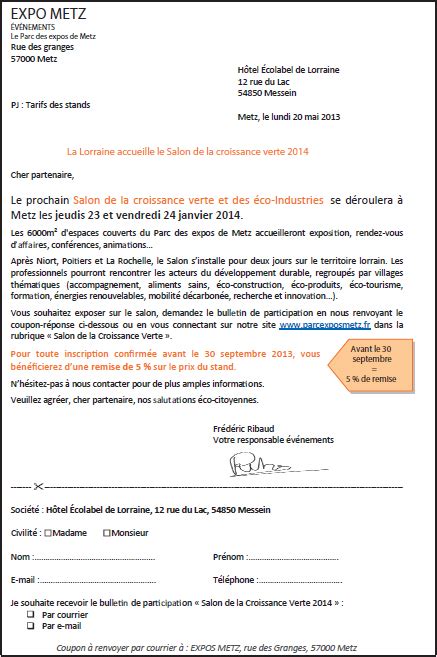 Courrier D Invitation Exposant