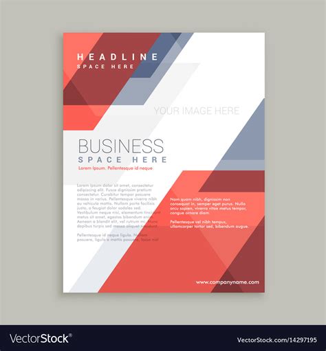 Red Blue Geometric Shape Business Flyer Design Vector Image