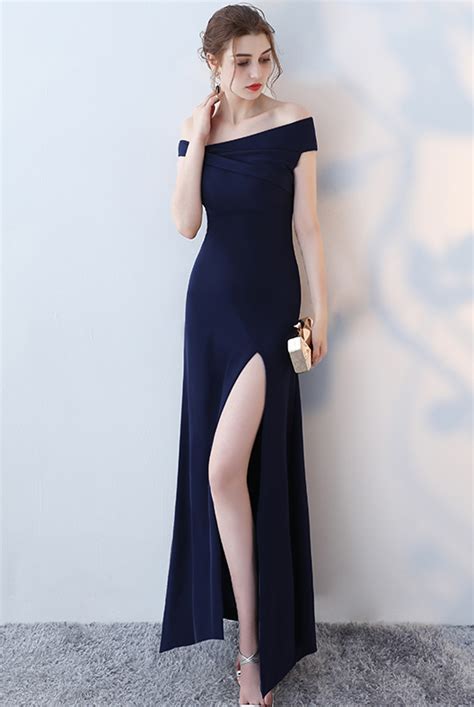 Sexy Slit Prom Dress Off Shoulder Sleeves Evening Dress · Sancta Sophia · Online Store Powered