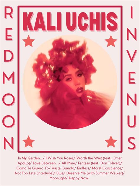 Kali Uchis Red Moon In Venus Graphic Poster Graphic Poster Art