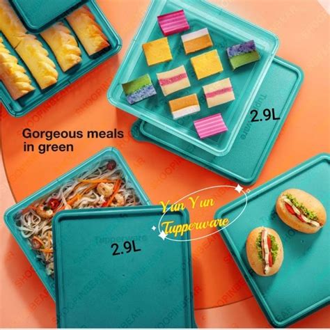 Tupperware B2B Snack Stor 1PC 2 9L Turquoise Green Shopee Malaysia