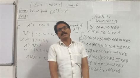 Set Theory Part6 The Complement Of The Complement Of A Set Is The Set Itself Proof Logical