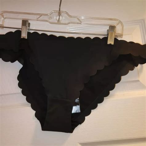 H M Swim Nwt Hm Black Swimsuit Bikini Bottom Womens Scalloped Hem Poshmark