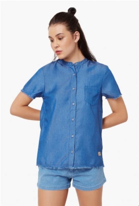 Xs S M L Frayed Hem Denim Shirt At ₹ 1249 In Mumbai Id 15803983988