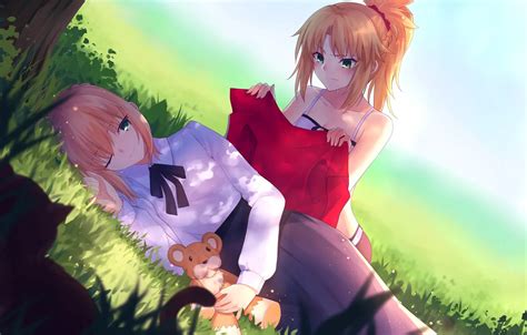 Wallpaper Girls Bear Glade The Saber Crossover Fate Stay Night