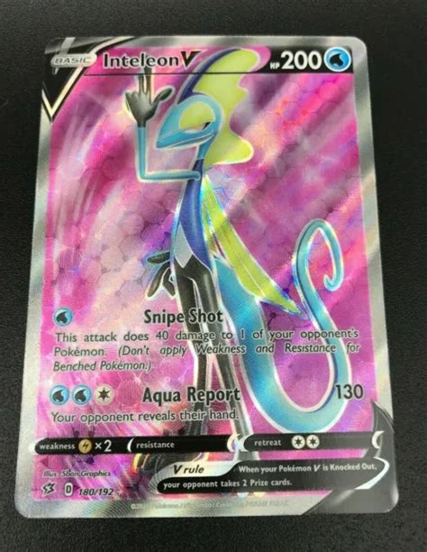 Inteleon V Full Art Ultra Rare Pokemon Swsh Rebel Clash Holo Nm