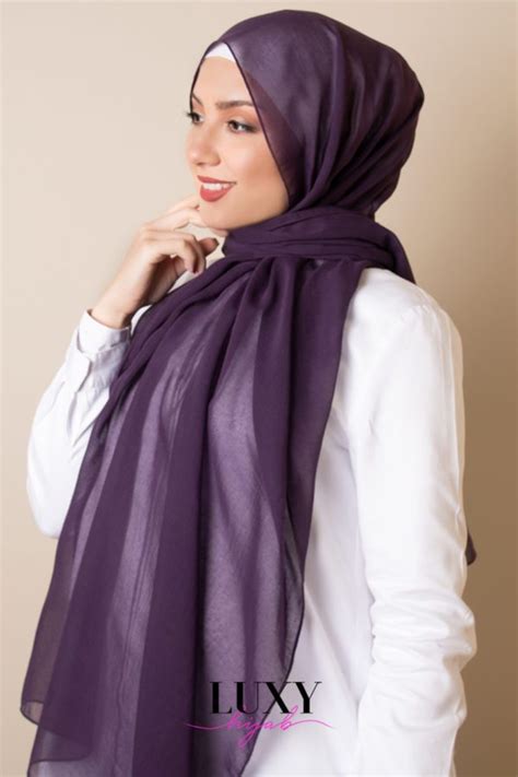 Cotton Voile Hijab In Purple Luxy Hijab