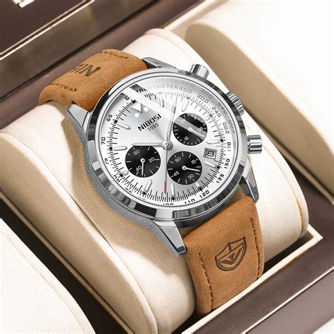 Nibosi Men Watch Luxury Sports Waterproof Leather Men S Watches Clock Chronograph Luminous Date