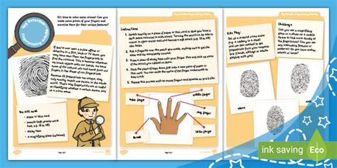 Spy Detective Fingerprinting Activity Teacher Made