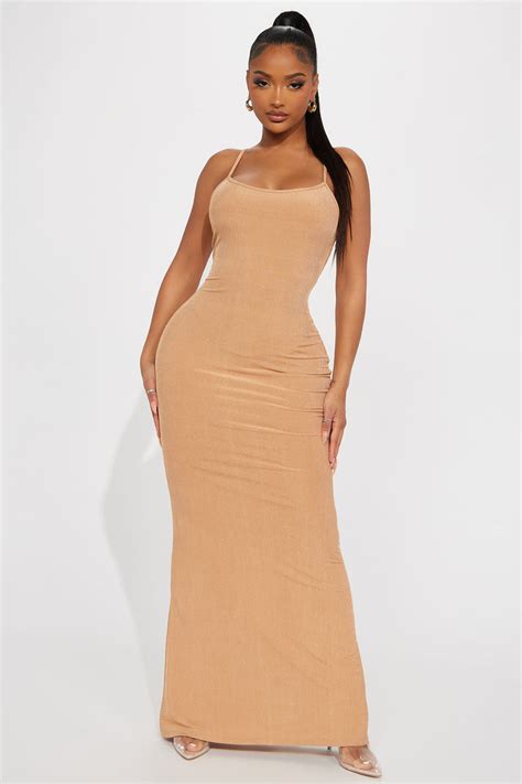 Julie Ribbed Maxi Dress Tan Fashion Nova Dresses Fashion Nova