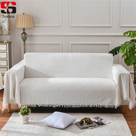 Sookie Europe Jacquard Sofa Cover Solid White Slipcover For Seat