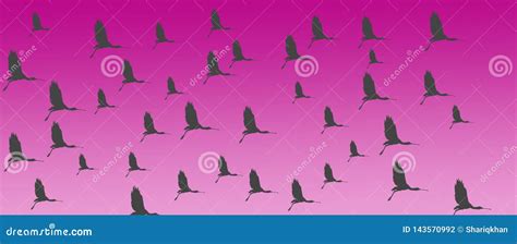 Header Background Birds Eurasian Spoonbills On Green Background Stock