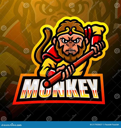 Monkey Mascot Esport Logo Design Stock Vector Illustration Of Logo