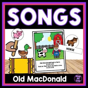 Old MacDonald Song and Activity Set | Book Flashcards Dramatic Play