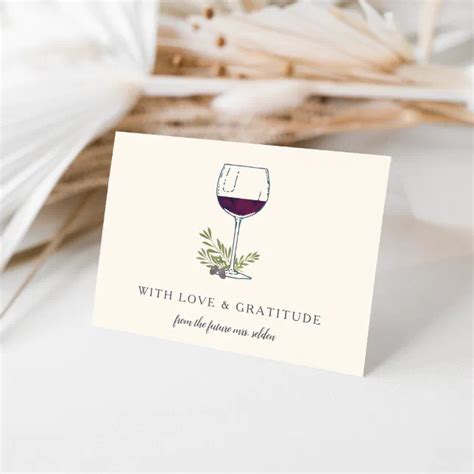 Wine Glass Personalized Thank You Card Zazzle