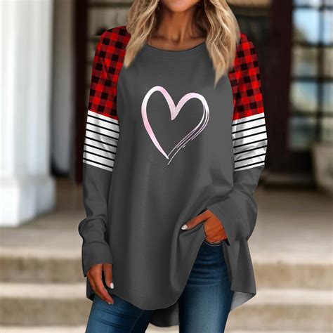 Stiwee Year End Promotion Valentines Day Women Shirt Womens Casual