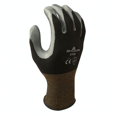 Showa 370b Atlas Black Nitrile Coated Glove National Safety Inc