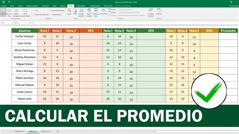 Como Sacar El Promedio En Excel De Calificaciones Printable Templates