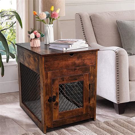 Dog Crate Furniture, Wooden Dog Crate Side End Table