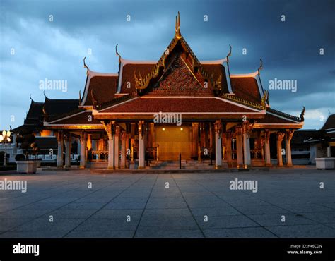 Thailand, Bangkok, temple, evening, lighting, tourism, travel ...