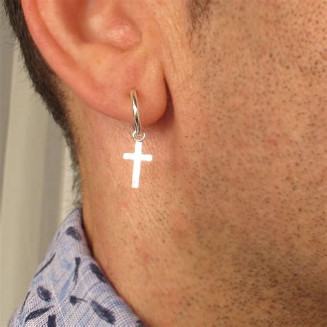 Mens Jewelry Cross Earrings Etsy