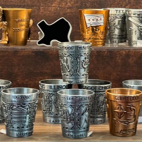 Metal Shot Glasses Tri State Souvenir And Novelty