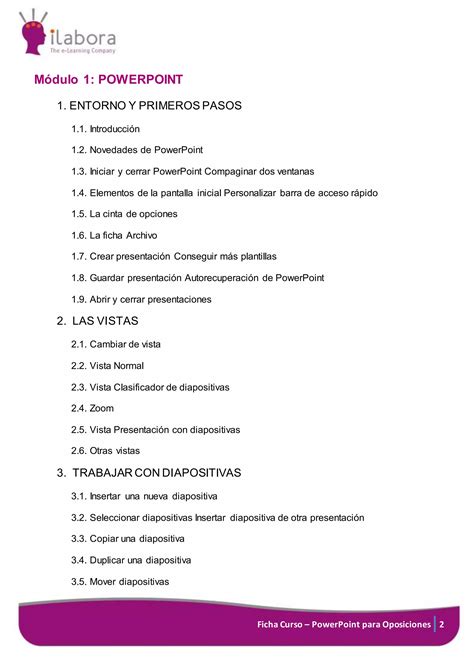 Ficha Curso De Powerpoint Para Oposiciones Pdf