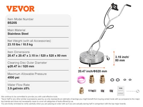 Vevor Hochdruckreiniger Edelstahl Oberfl Chenreiniger L Min