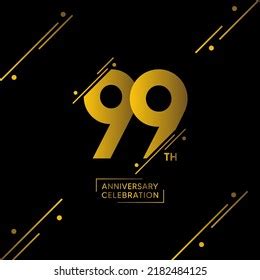 99 Year Anniversary Celebrations Logo Design Stock Vector Royalty Free