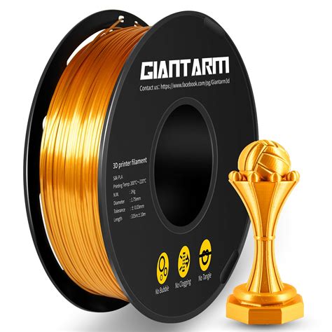 GIANTARM 3D Printer PLA Filament Shiny Silk Gold Toughness Enhanced