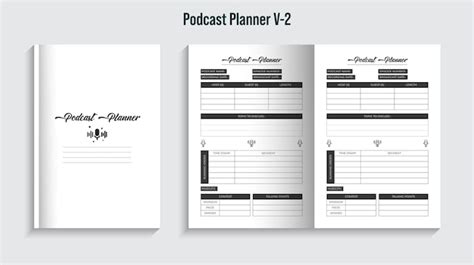 Editable Podcast Planner Kdp Interior Design Premium Vector Vector