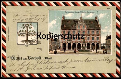 Alte Litho Postkarte Gruss Aus Bocholt Rathaus M Kaiser Wilhelm