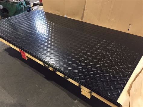 BLACK ALUMINIUM CHECKER TREAD PLATE 1200 X 2400 X 1 4mm EBay