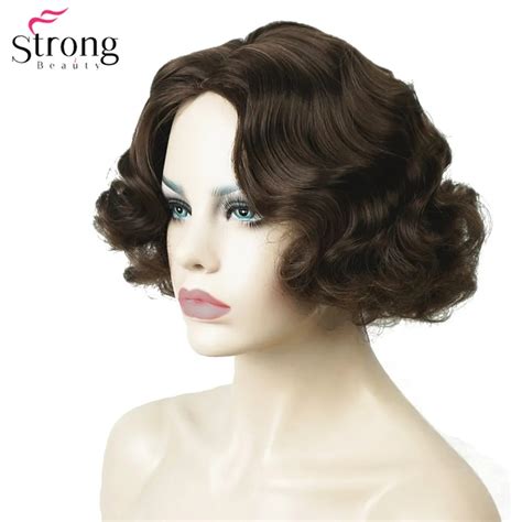 StrongBeauty Peinados De Onda De Dedo Peluca De Pelo Corto Negro