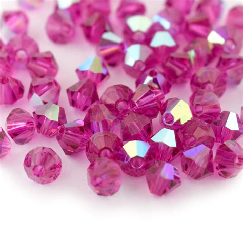 Mm Fuchsia Ab Bicone Preciosa Crystal Bead The Bead Shop Nottingham Ltd