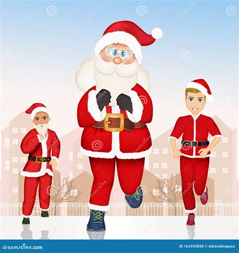 Santa Claus Running Stock Illustration Illustration Of Cute 162459898