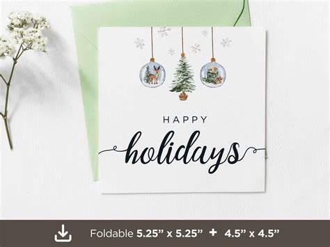 Happy Holiday Printable Cards, Printable Holiday Cards, Christmas ...