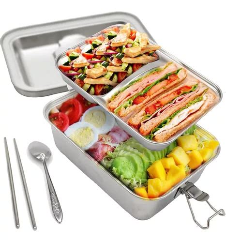 Caja Bento De Acero Inoxidable Doble A Prueba De Fug Cuotas