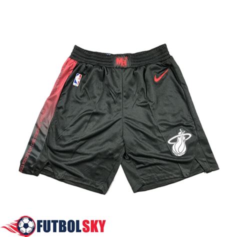 Comprar Cortos NBA Miami Heat 2023 24 Negro Rojo 04 Baratas