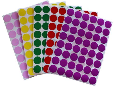 Color Coding Round Dot Stickers ~3/4" Diameter 5 Colors Combination 480 ...